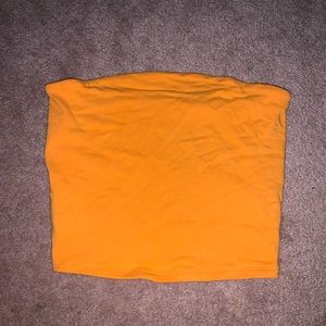Neon orange cropped tube top